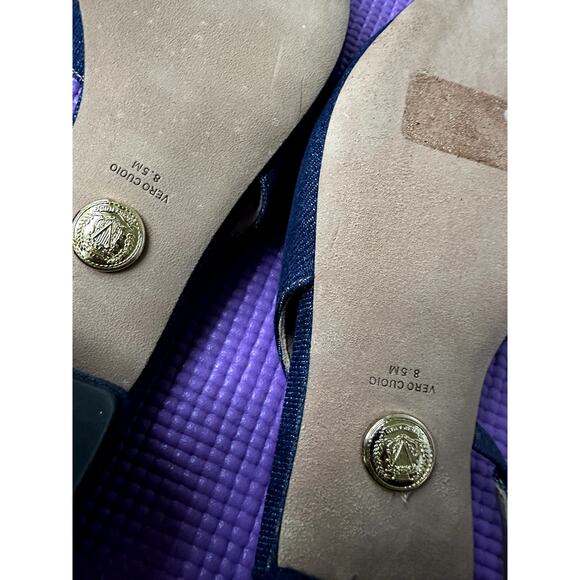 $375 Veronica Beard Womens Denim Cecile Slingback Sandals Size 8.5 M New - Picture 5 of 7